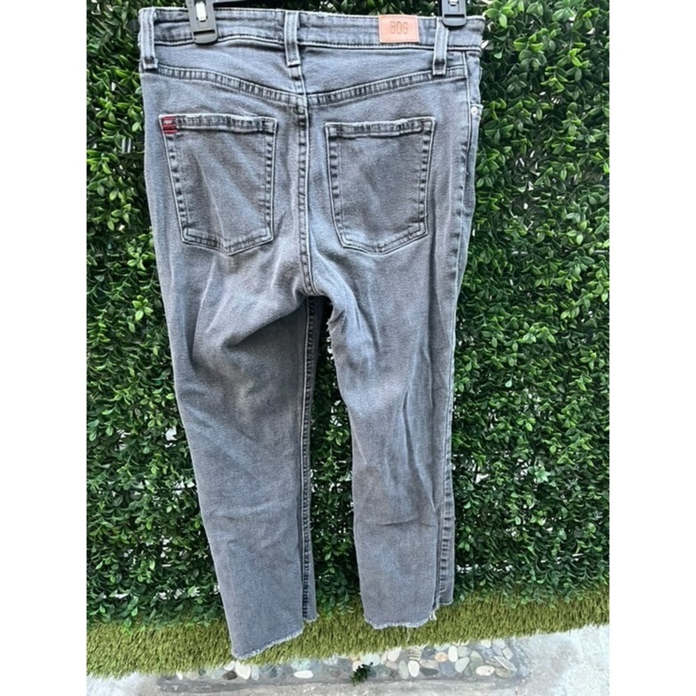 BDG Urban Outfitters Grey Kick Flare High Rise Cropped Jeans Size 27 Raw Hem - Picture 5 of 7